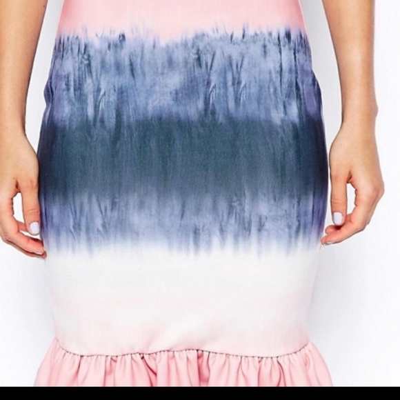ASOS Ombre Scuba Peplum Skirt - Picture 3 of 7